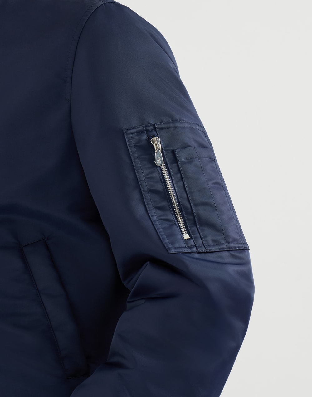 Blouson aus Techno-Satin Navy-Blau Herren - Brunello Cucinelli