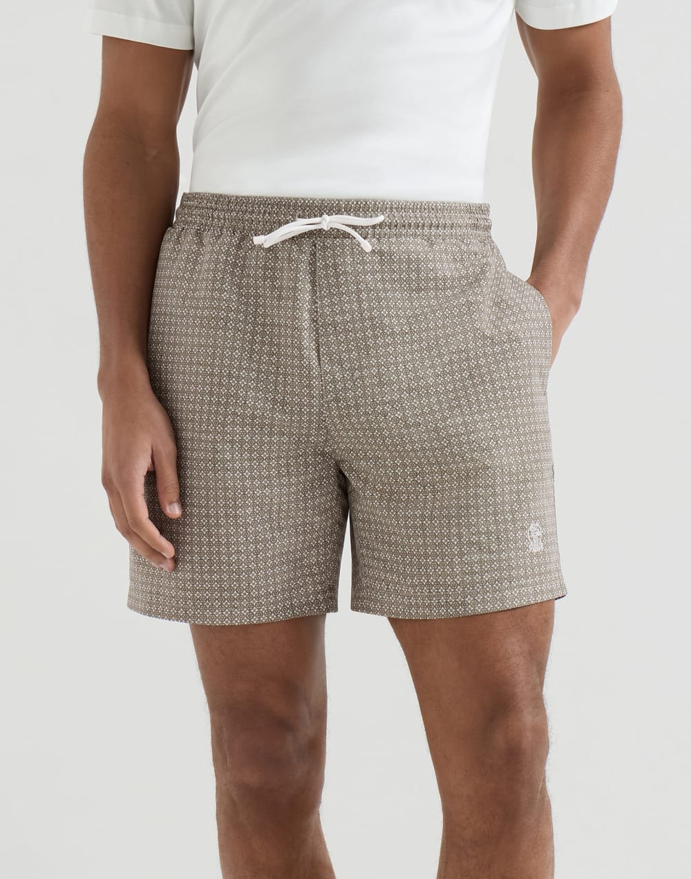 Swimsuit with print Brown Man - Brunello Cucinelli