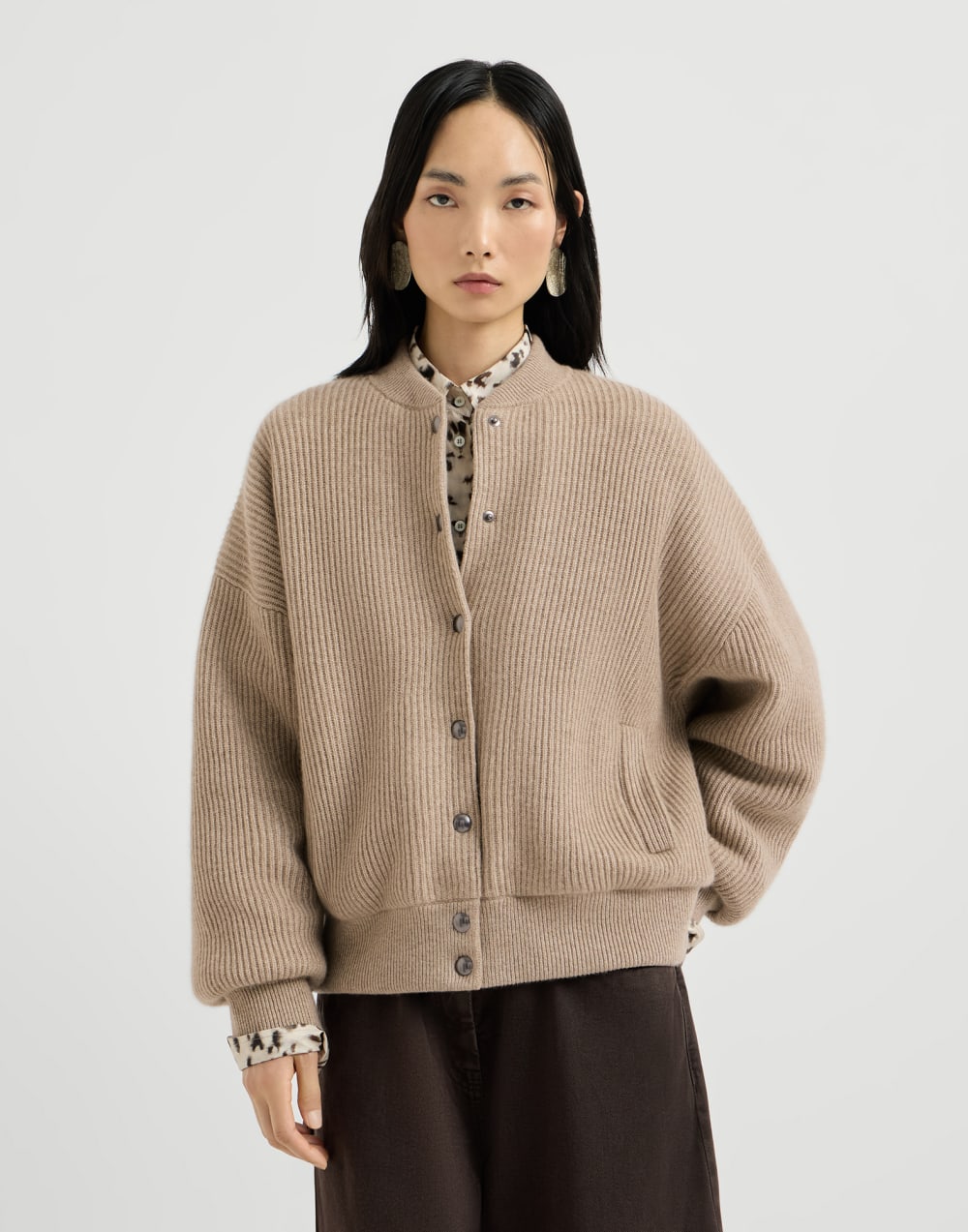 Bomber in cashmere Beige Donna - Brunello Cucinelli