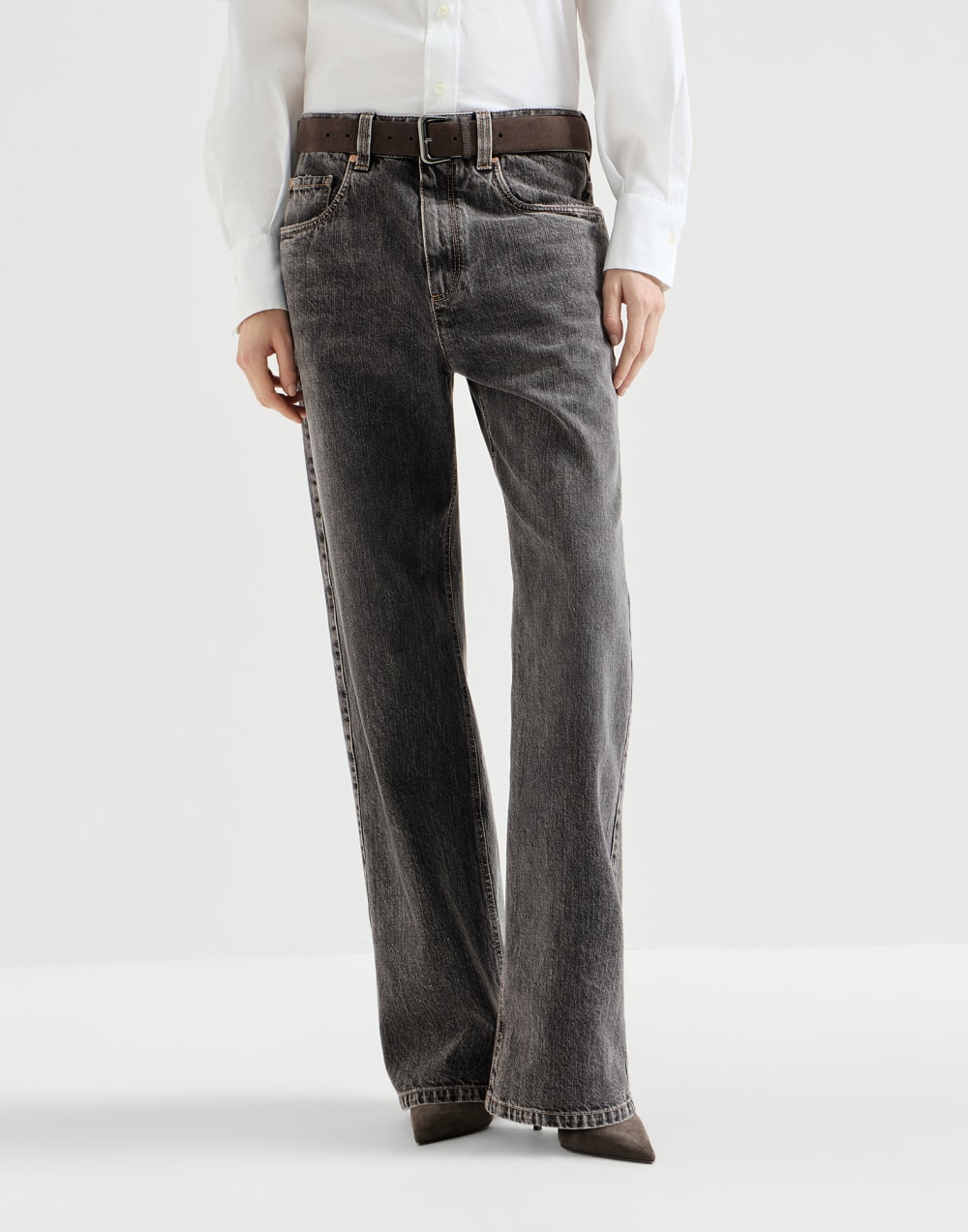 Contemporary Loose trousers Dark Grey Woman - Brunello Cucinelli