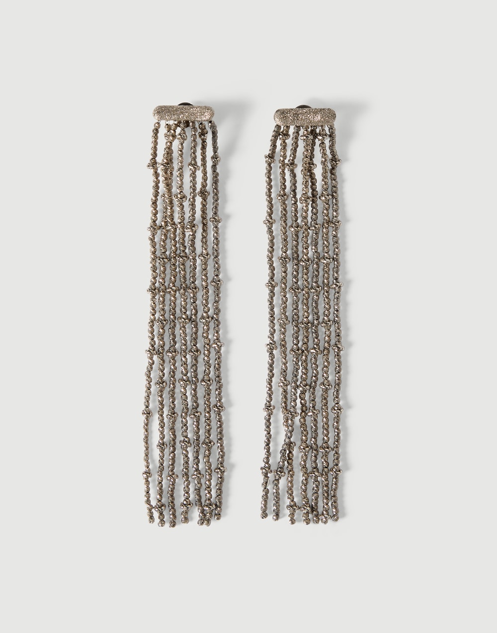 Silver frayed earrings Silver Woman - Brunello Cucinelli