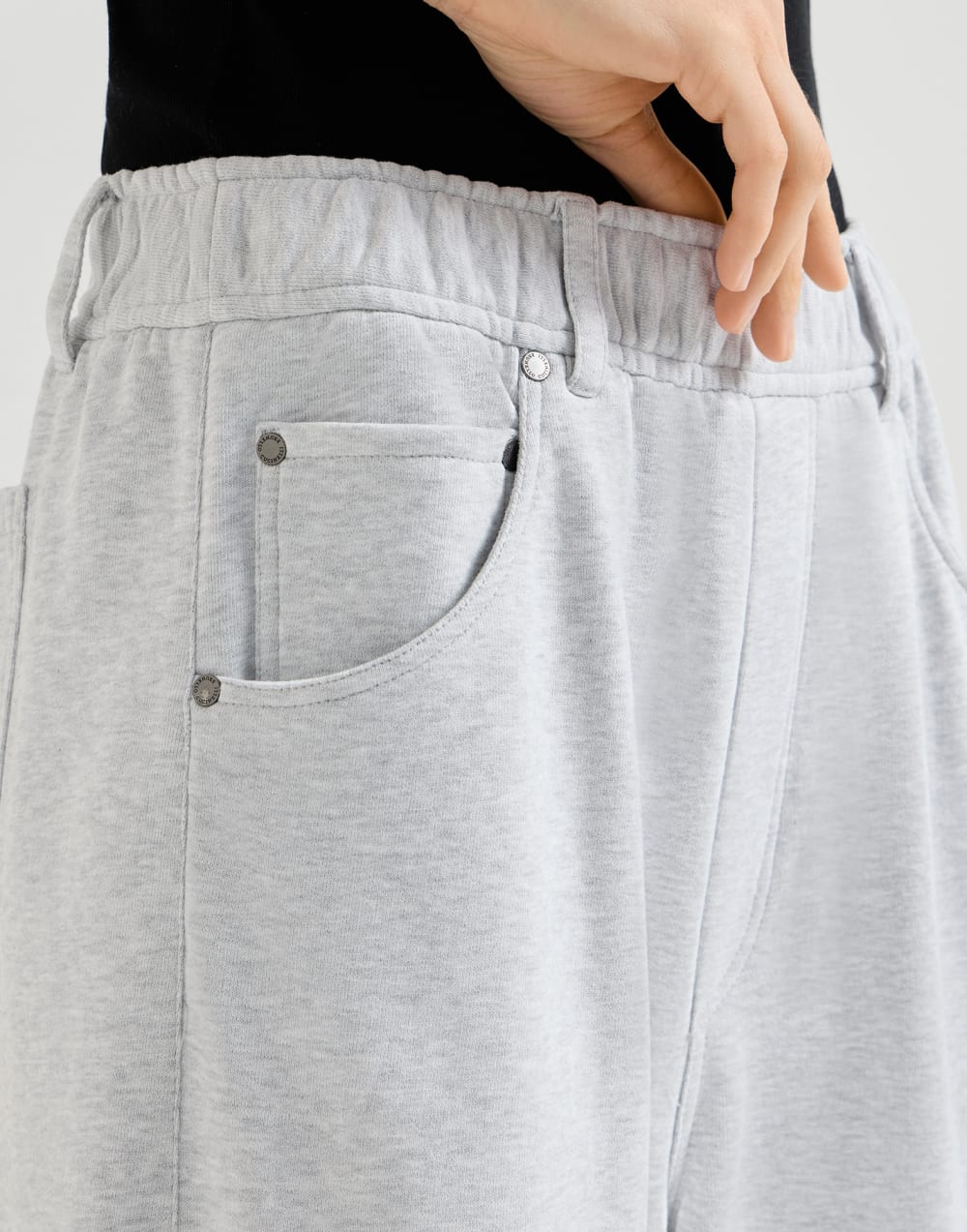 Smooth French terry trousers Silver Woman - Brunello Cucinelli