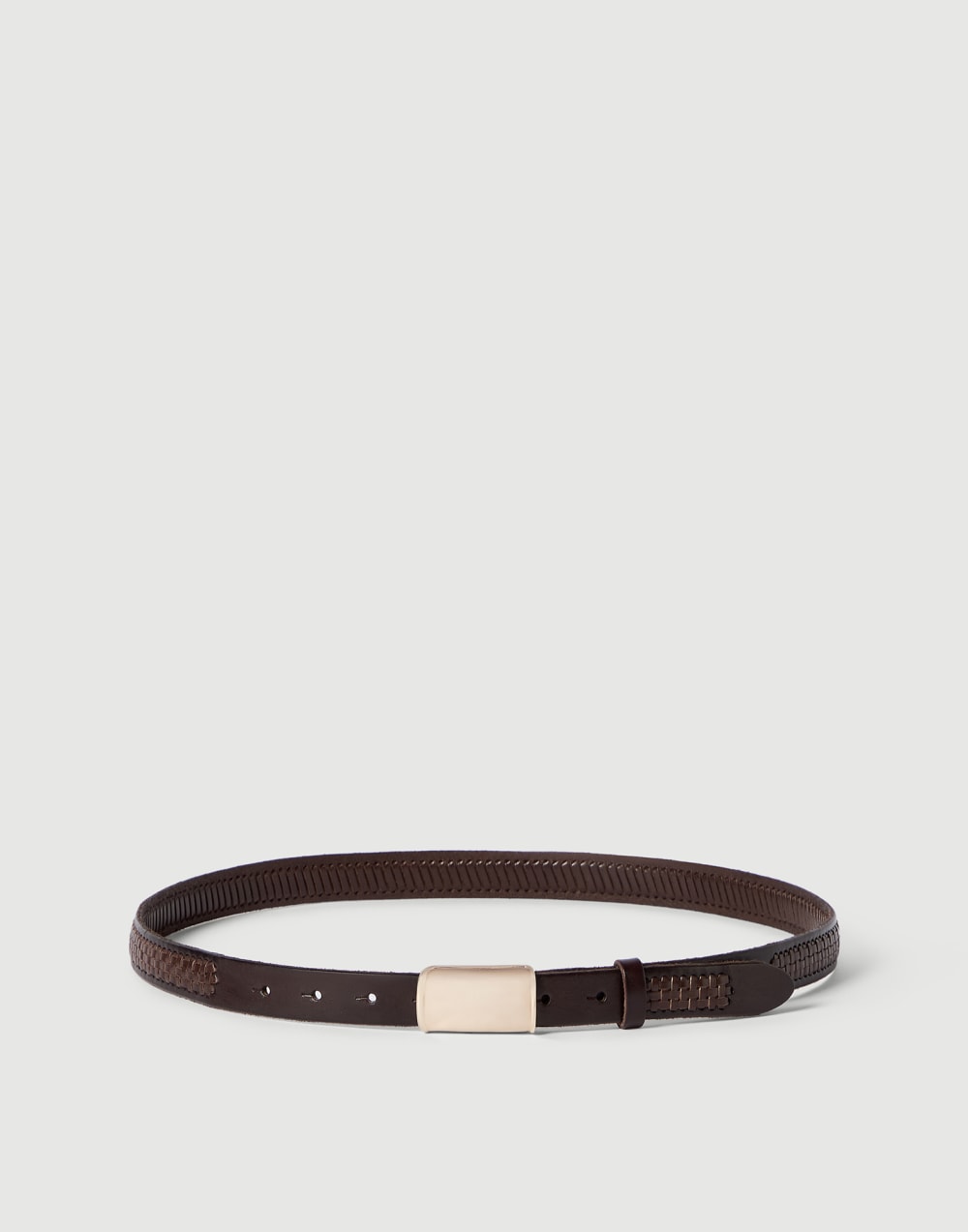 Textured calfskin belt Rust Brown Man - Brunello Cucinelli