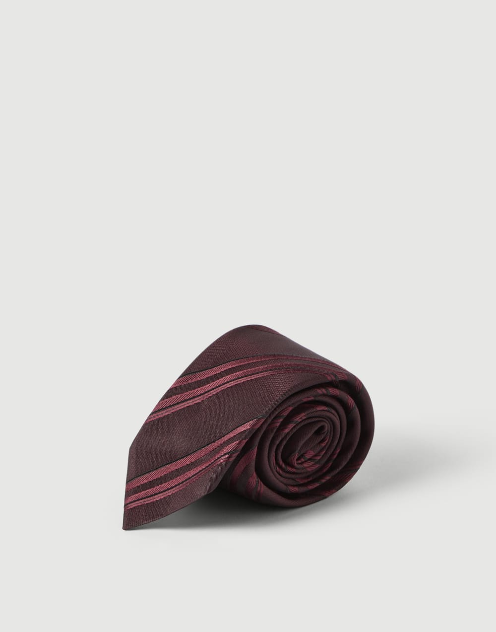 Striped silk necktie Burgundy Man - Brunello Cucinelli