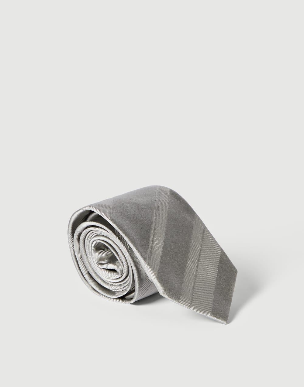 Striped silk tie Pearl Grey Man - Brunello Cucinelli