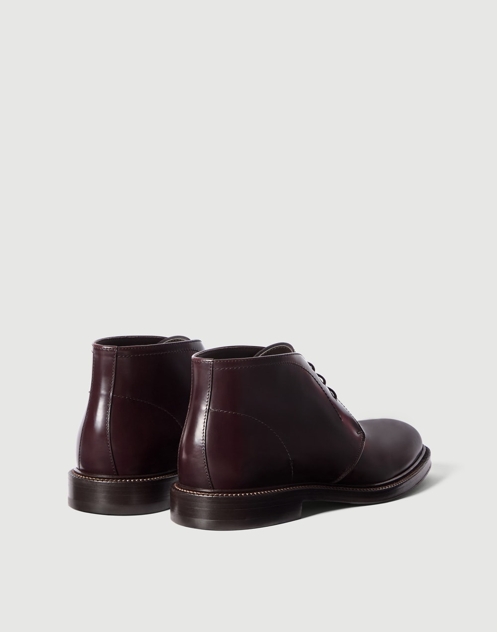 Calfskin Chukka boot Burgundy Man - Brunello Cucinelli