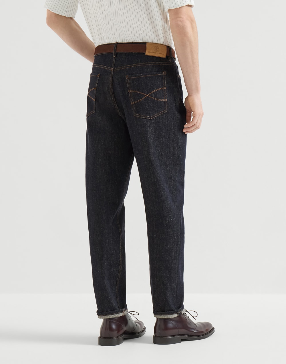 No-fade denim trousers Dark Denim Man - Brunello Cucinelli