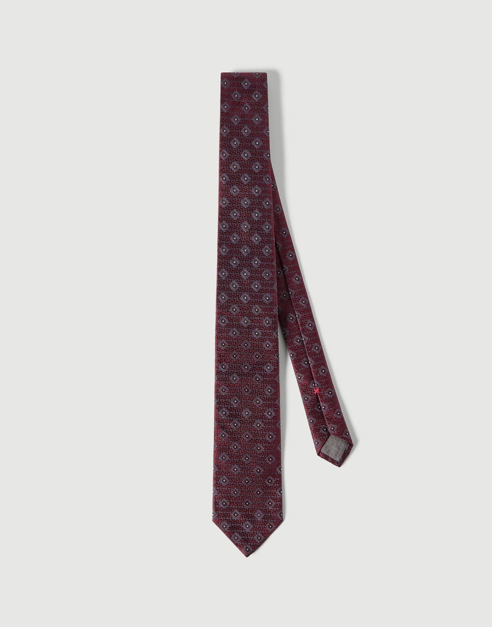 Necktie with pattern Burgundy Man - Brunello Cucinelli