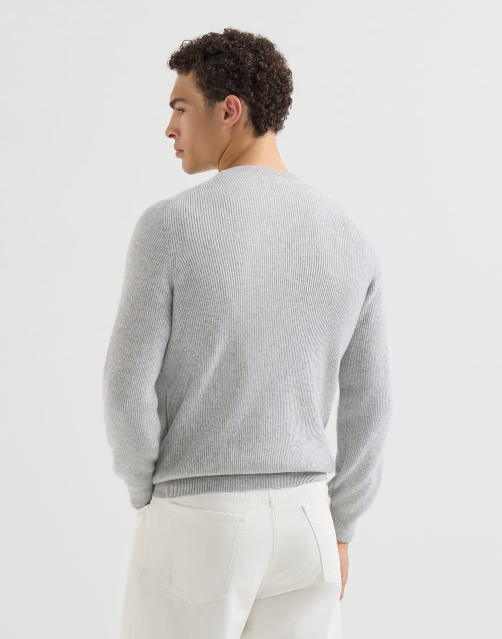 Pullover aus Kaschmir in Patentstrick Kiesel Herren - Brunello Cucinelli