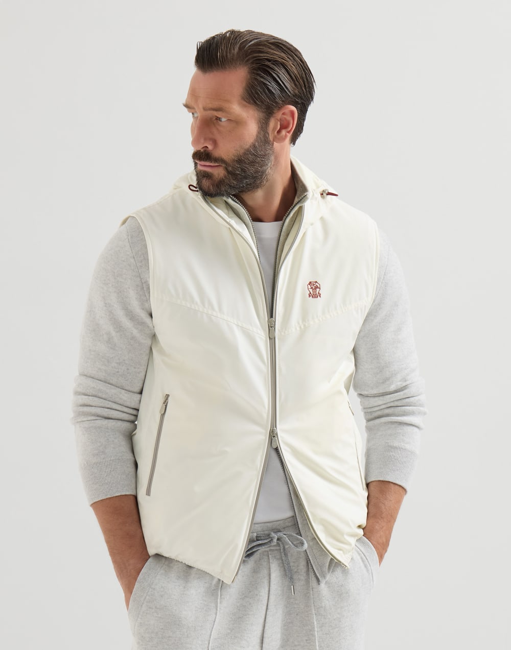 Vest with Thermore® padding Off-White Man - Brunello Cucinelli