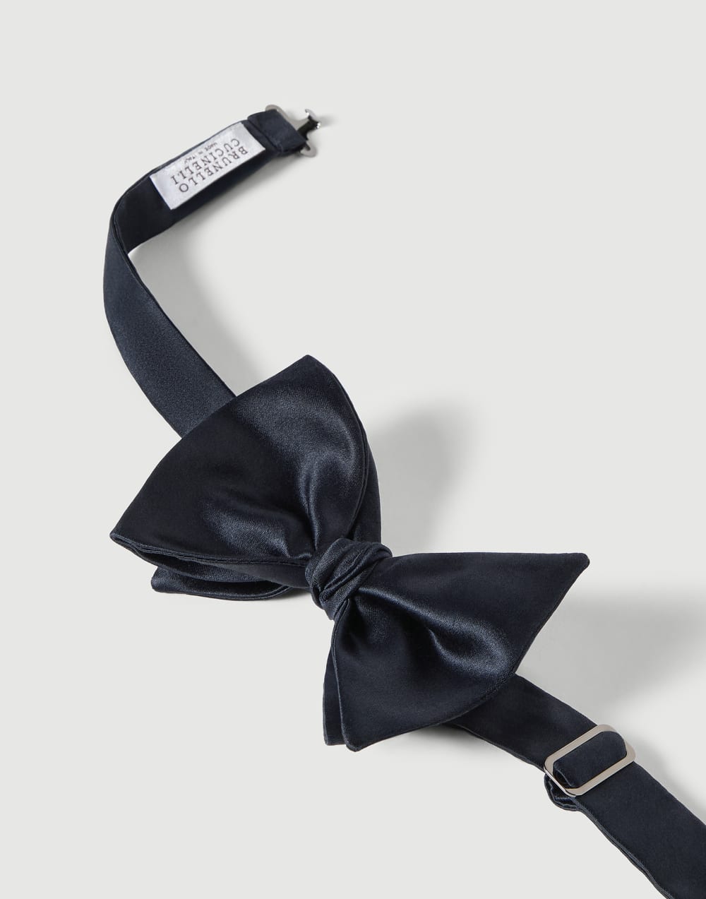 Pajarita de raso de algodón y seda Azul Aviación Hombre - Brunello Cucinelli