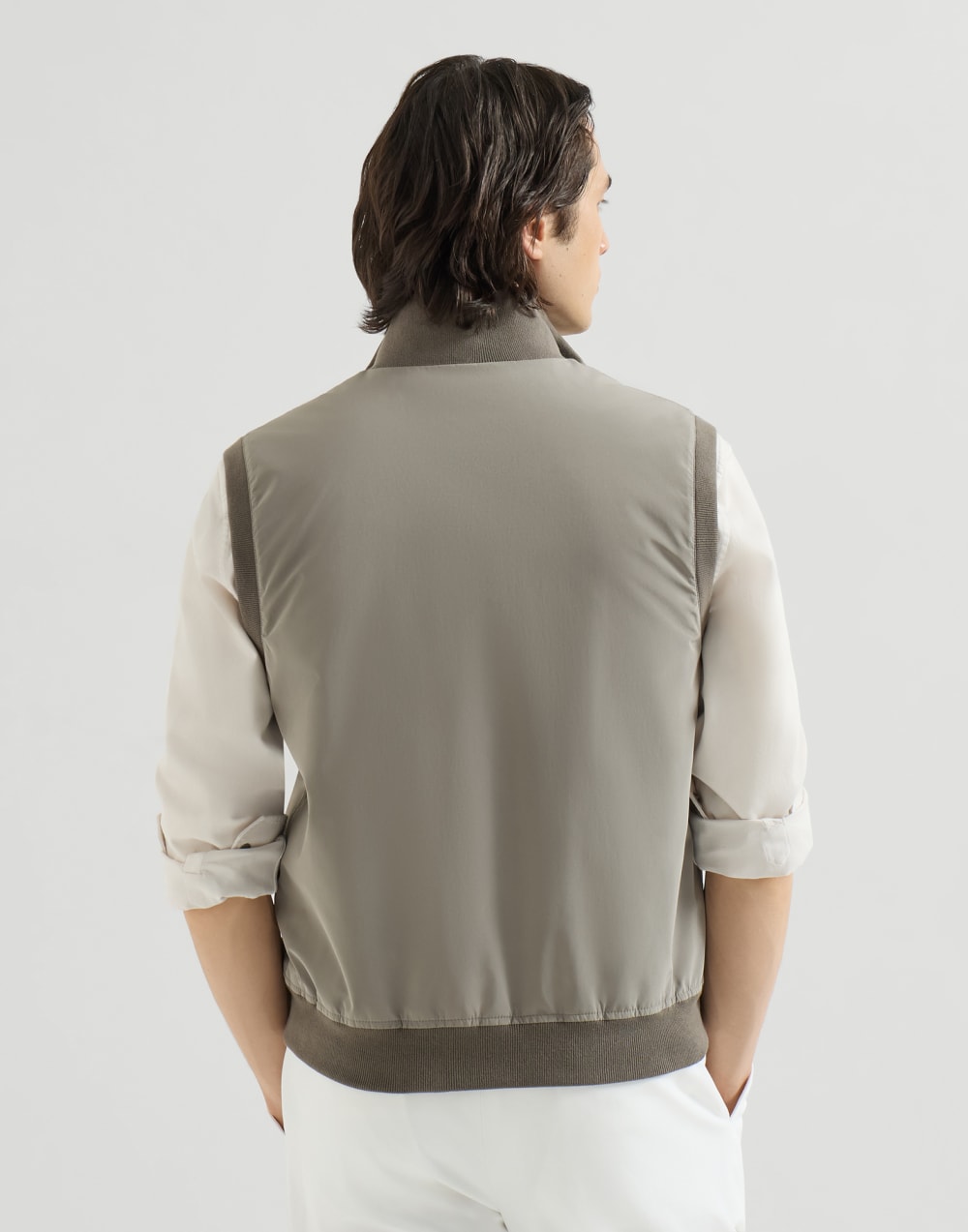 Weste aus Nylon mit Wattierung Armeegrün Herren - Brunello Cucinelli