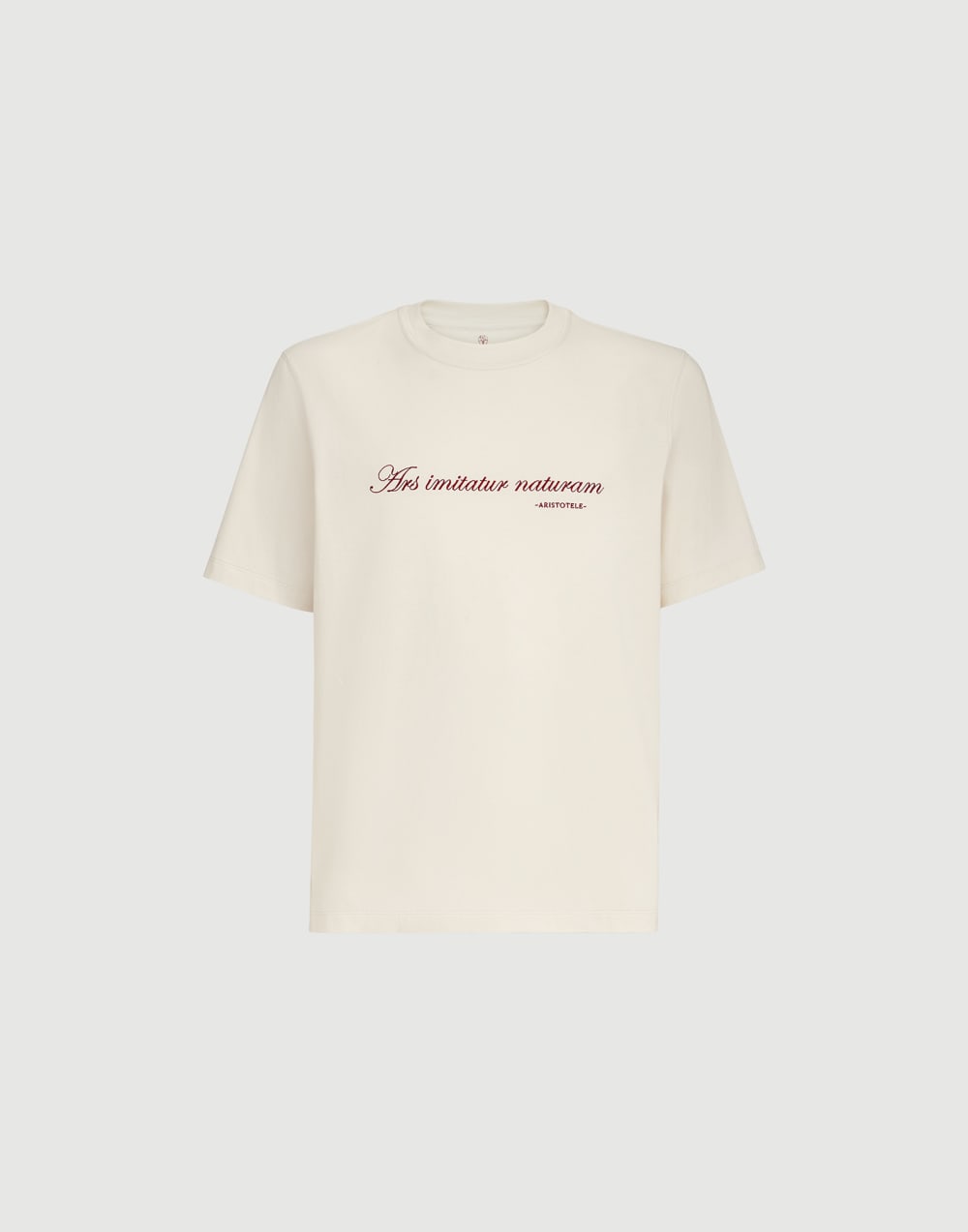 T-shirt con ricamo e stampa Bianco Uomo - Brunello Cucinelli