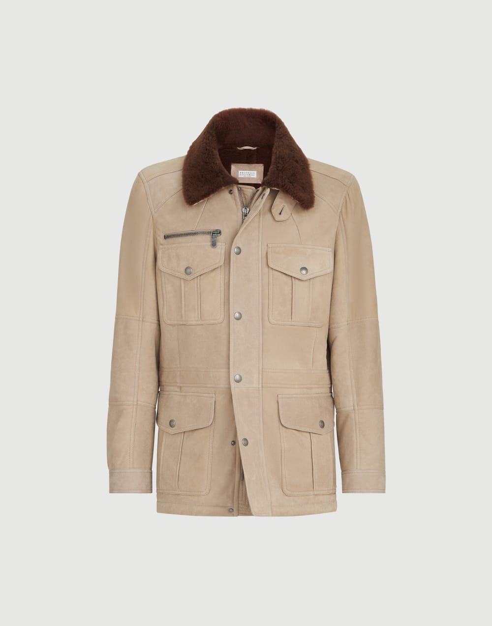 Shearling safari jacket Beige Man - Brunello Cucinelli