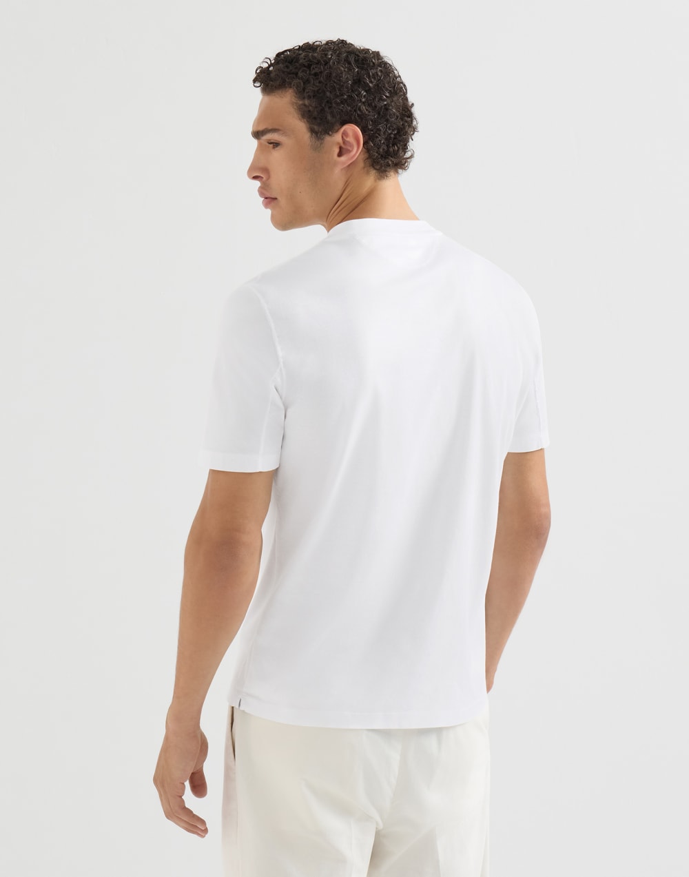 Rundhals-T-Shirt aus Baumwolljersey Weiß Herren - Brunello Cucinelli