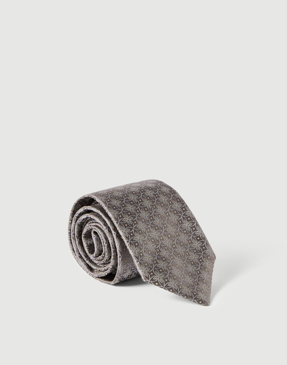 Silk tie with pattern Stone Grey Man - Brunello Cucinelli