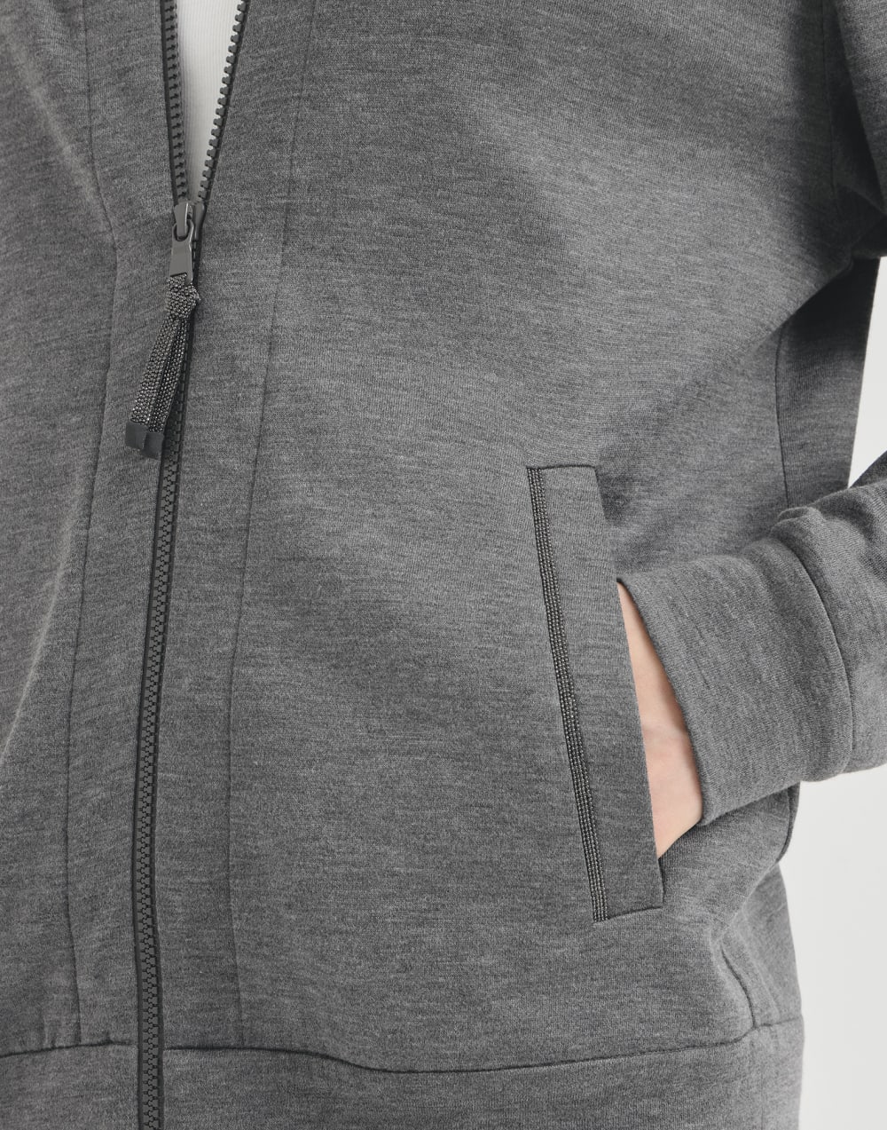 Interlock-Dach mit Motorhaube und Precious Dunkelgrau Damen - Brunello Cucinelli