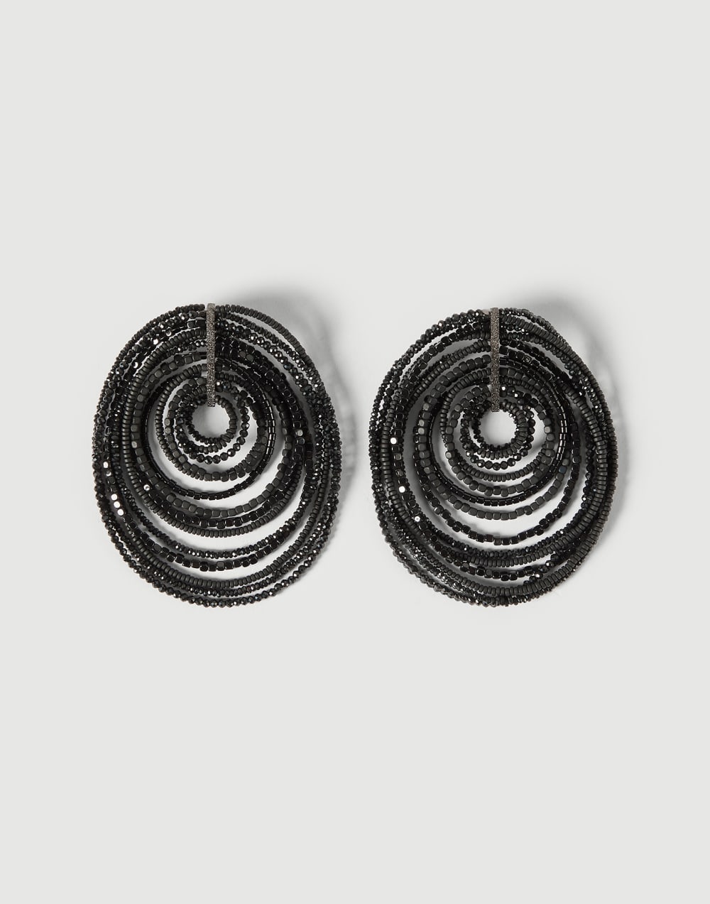 Hematite and Sterling Silver earrings Black Woman - Brunello Cucinelli