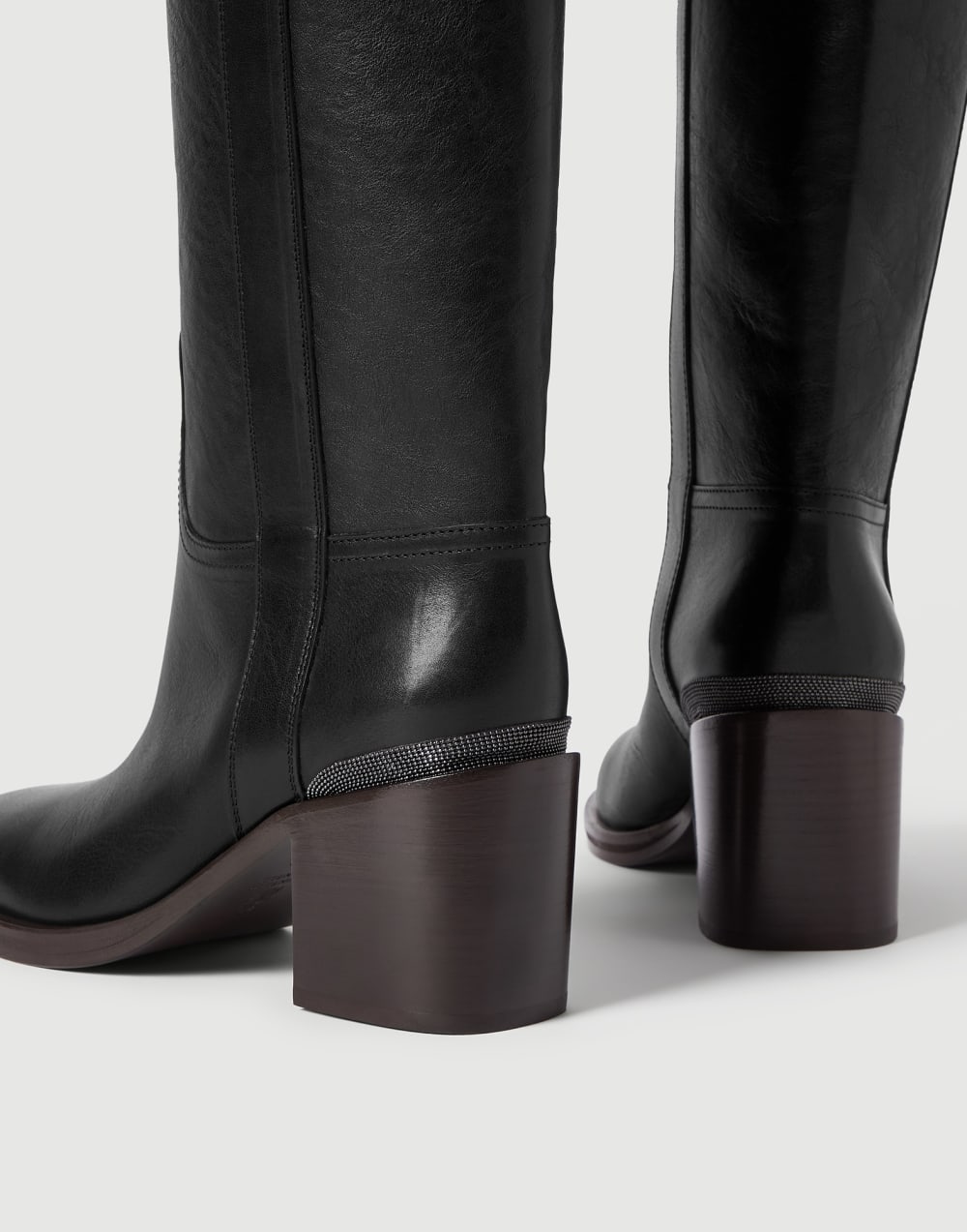 Boots aus Rindsleder mit Monili Schwarz Damen - Brunello Cucinelli