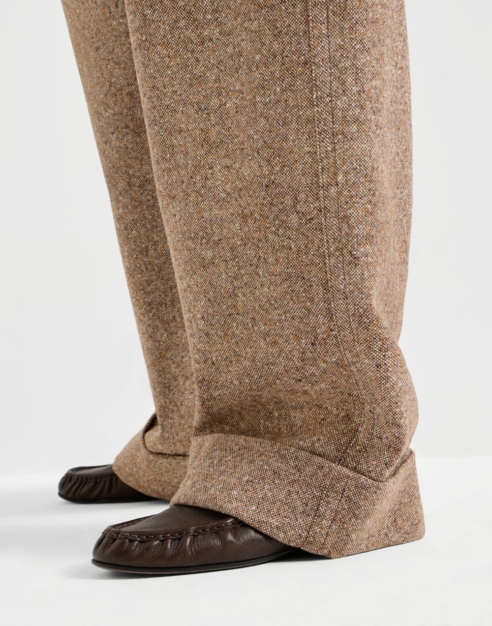Donegal five-pocket baggy trousers Cappuccino Woman - Brunello Cucinelli