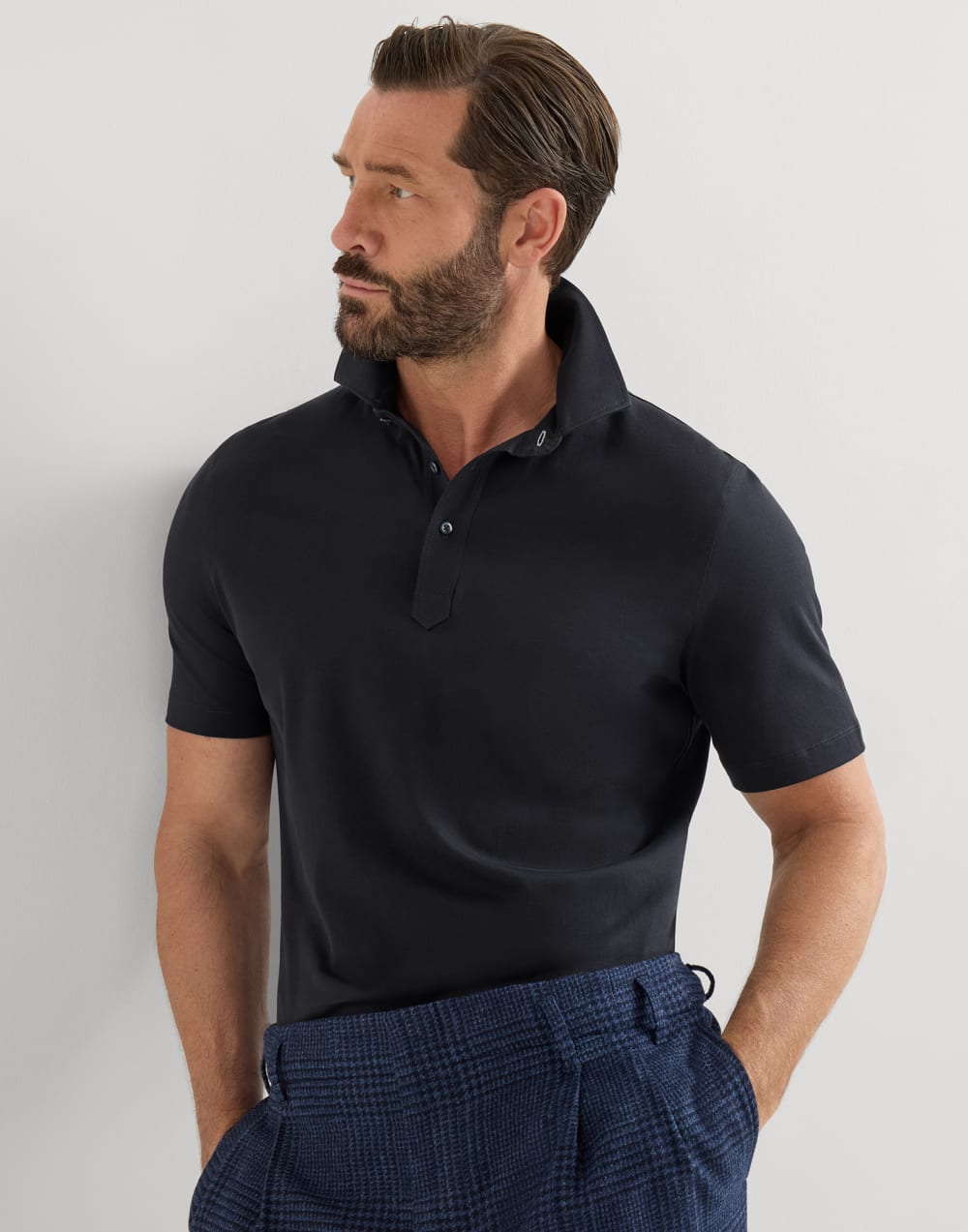Polo en jersey Bleu Marine Homme - Brunello Cucinelli