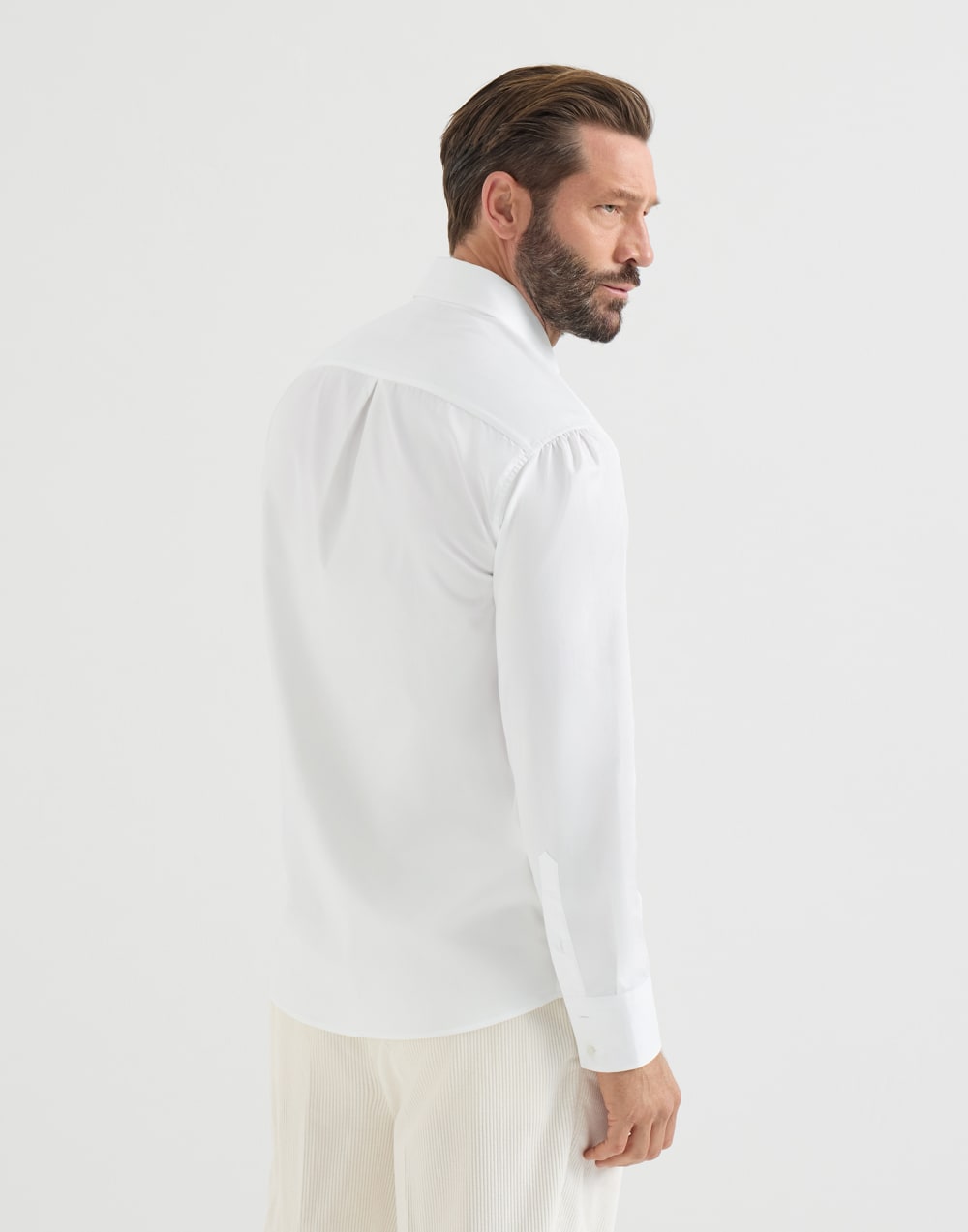 Twill shirt with spread collar White Man - Brunello Cucinelli