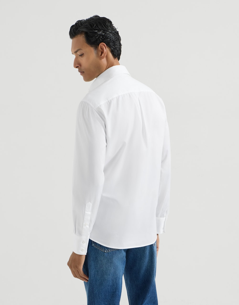 Twill shirt with button-down collar White Man - Brunello Cucinelli