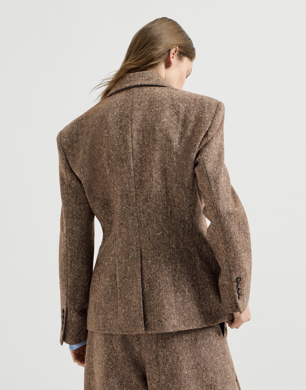 Blazer aus Donegal mit Monili Hellbraun Damen - Brunello Cucinelli