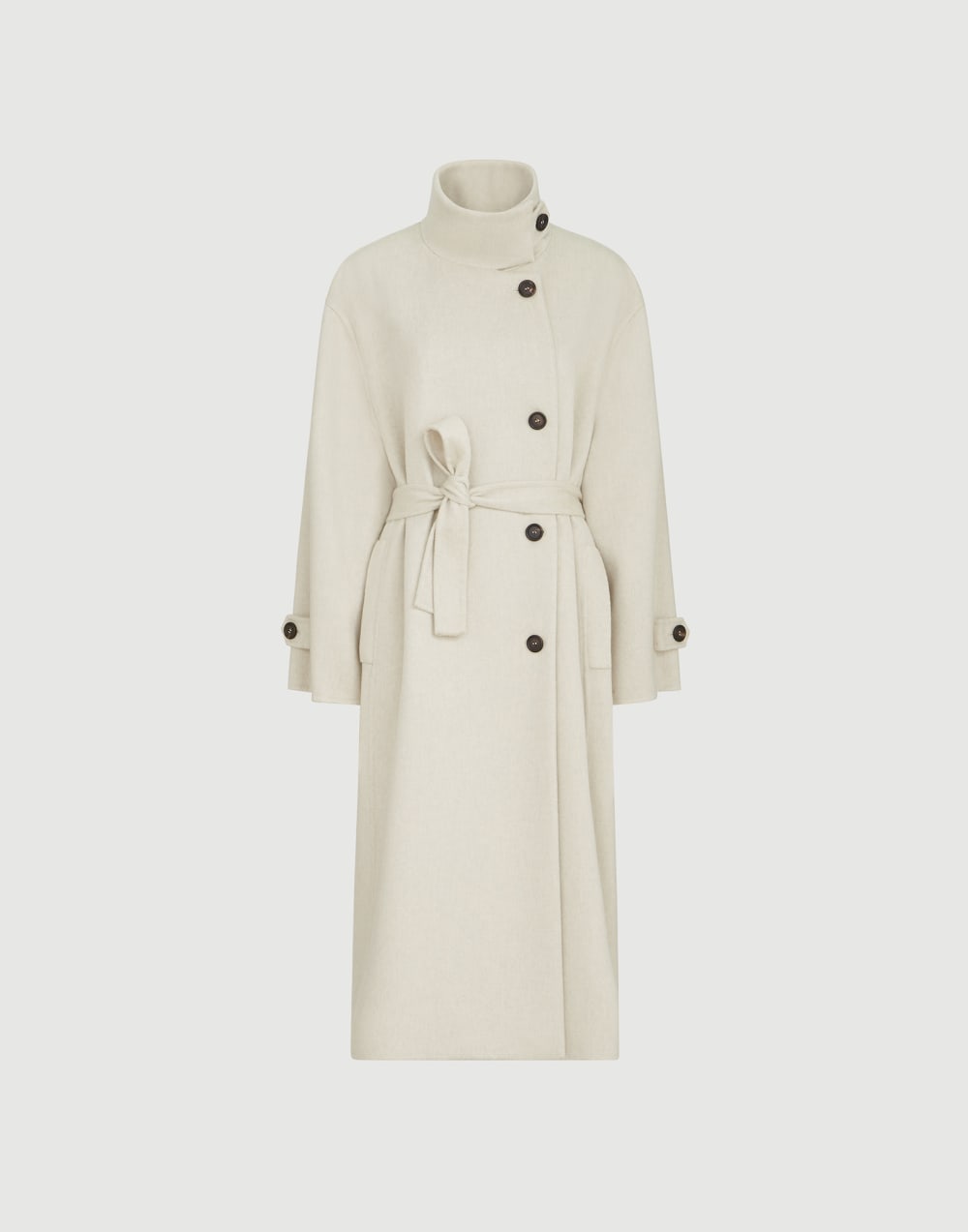 Handcrafted coat Ivory Woman - Brunello Cucinelli