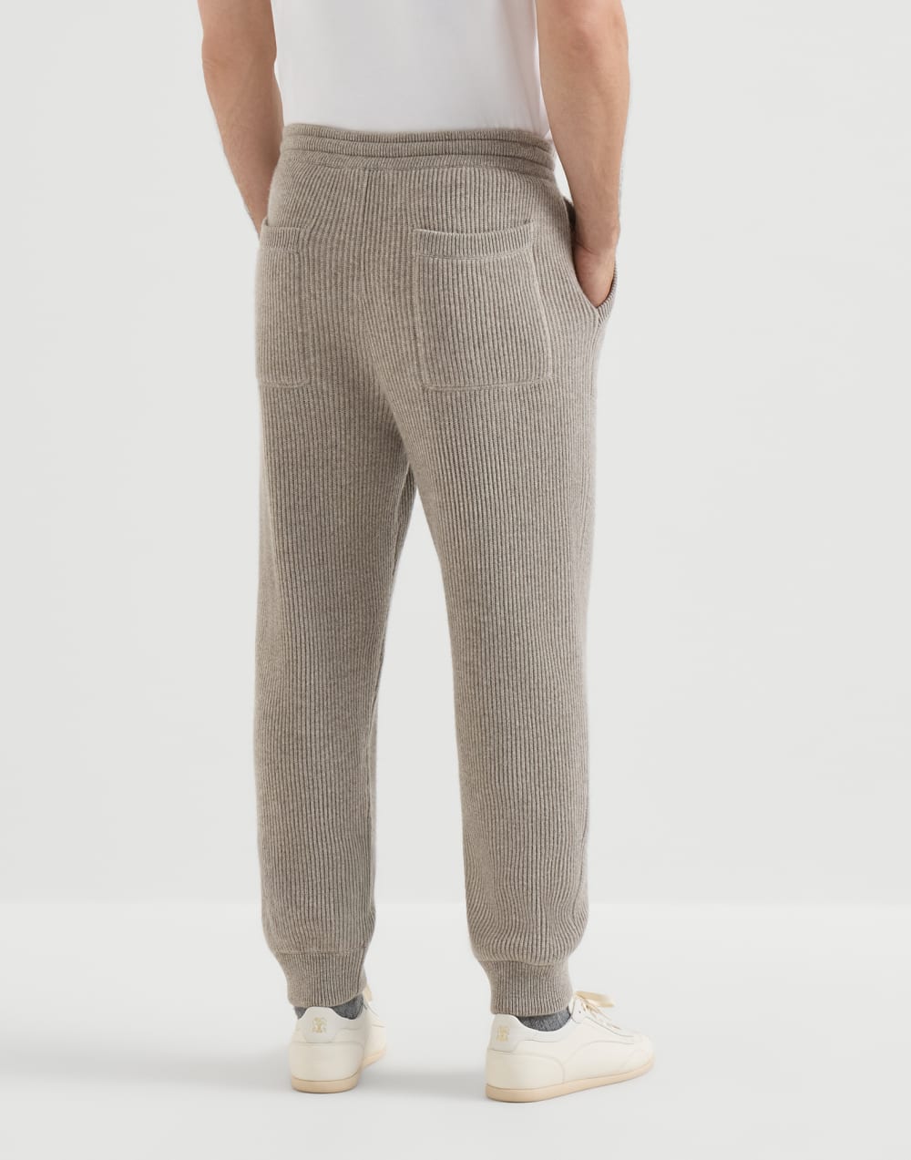 Jogginghose aus Kaschmirstrick Steingrau Herren - Brunello Cucinelli