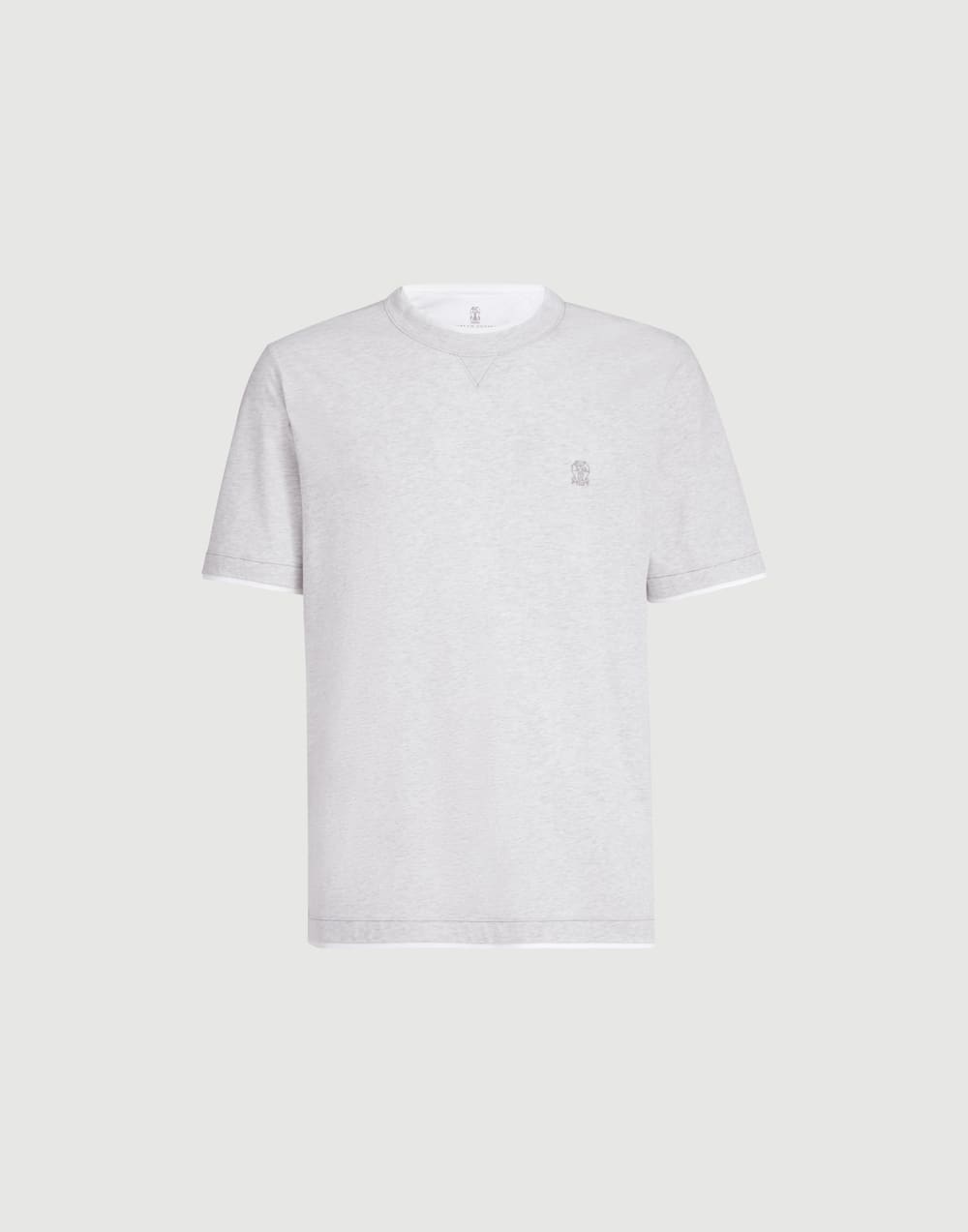 Crew-neck T-shirt Pearl Grey Man - Brunello Cucinelli