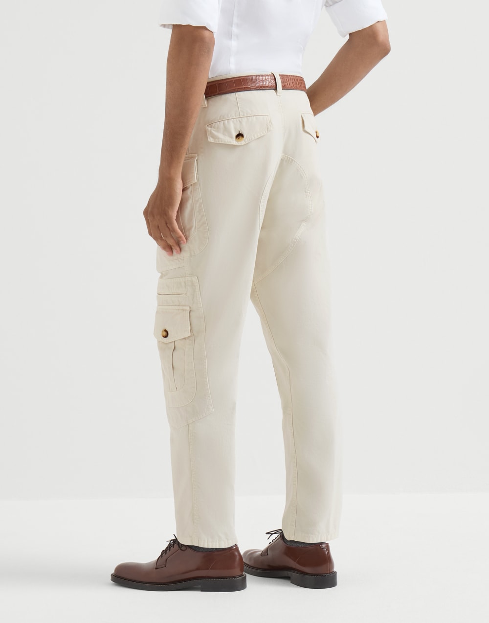 Hose aus Baumwollgabardine Weiß Herren - Brunello Cucinelli