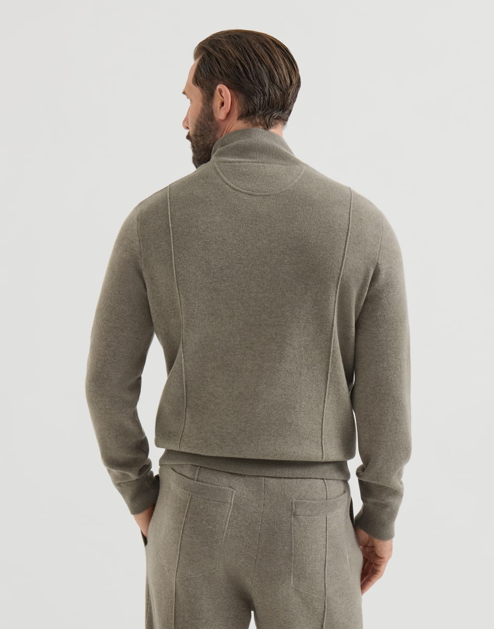 Cashmere cardigan with logo Military Man - Brunello Cucinelli