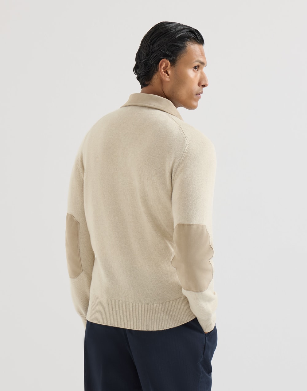 Cashmere knit polo shirt Sand Man - Brunello Cucinelli