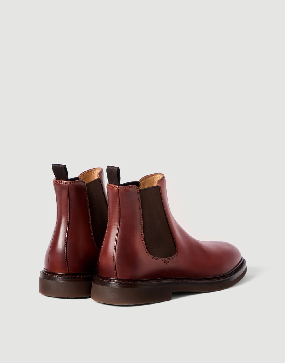 Calfskin Chelsea boots Burgundy Man - Brunello Cucinelli