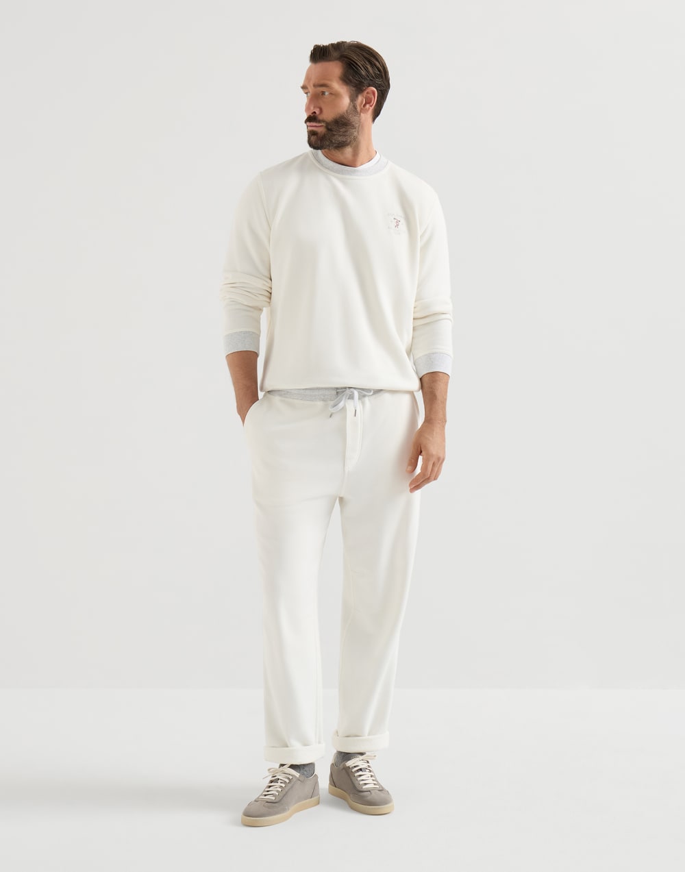 Zapatillas de piel de ante Gris Claro Hombre - Brunello Cucinelli