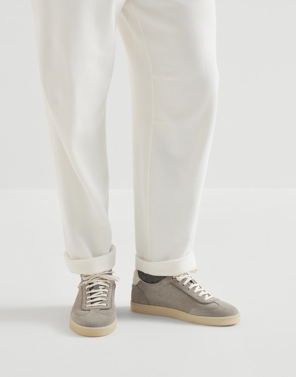 Zapatillas de piel de ante Gris Claro Hombre - Brunello Cucinelli