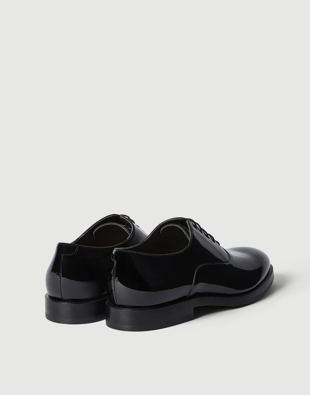 Oxford de piel de becerro barnizada Negro Hombre - Brunello Cucinelli