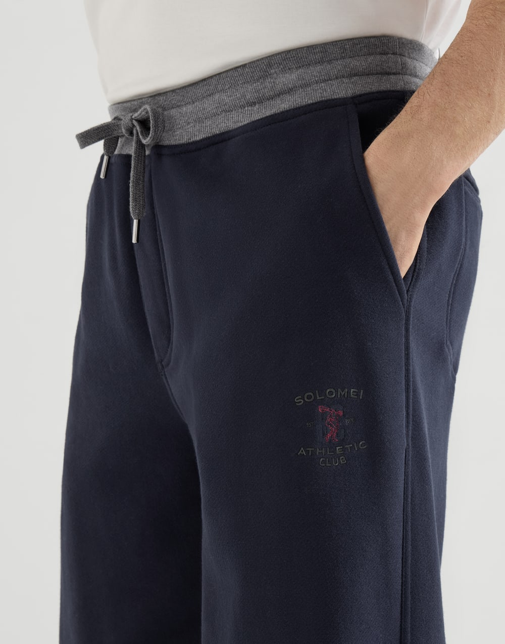 Trousers with embroidery Cobalt Man - Brunello Cucinelli