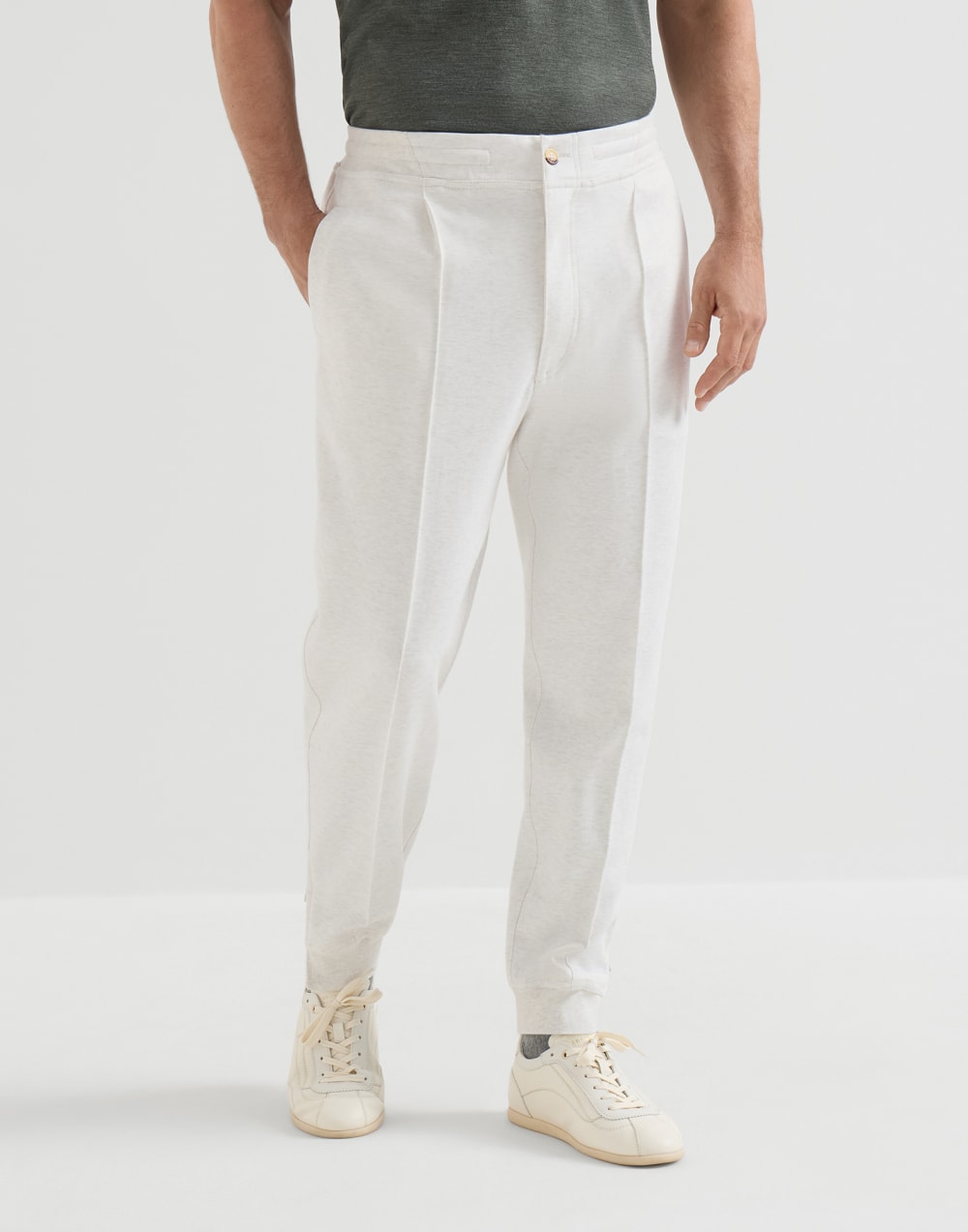 Double cloth trousers Travertine Man - Brunello Cucinelli