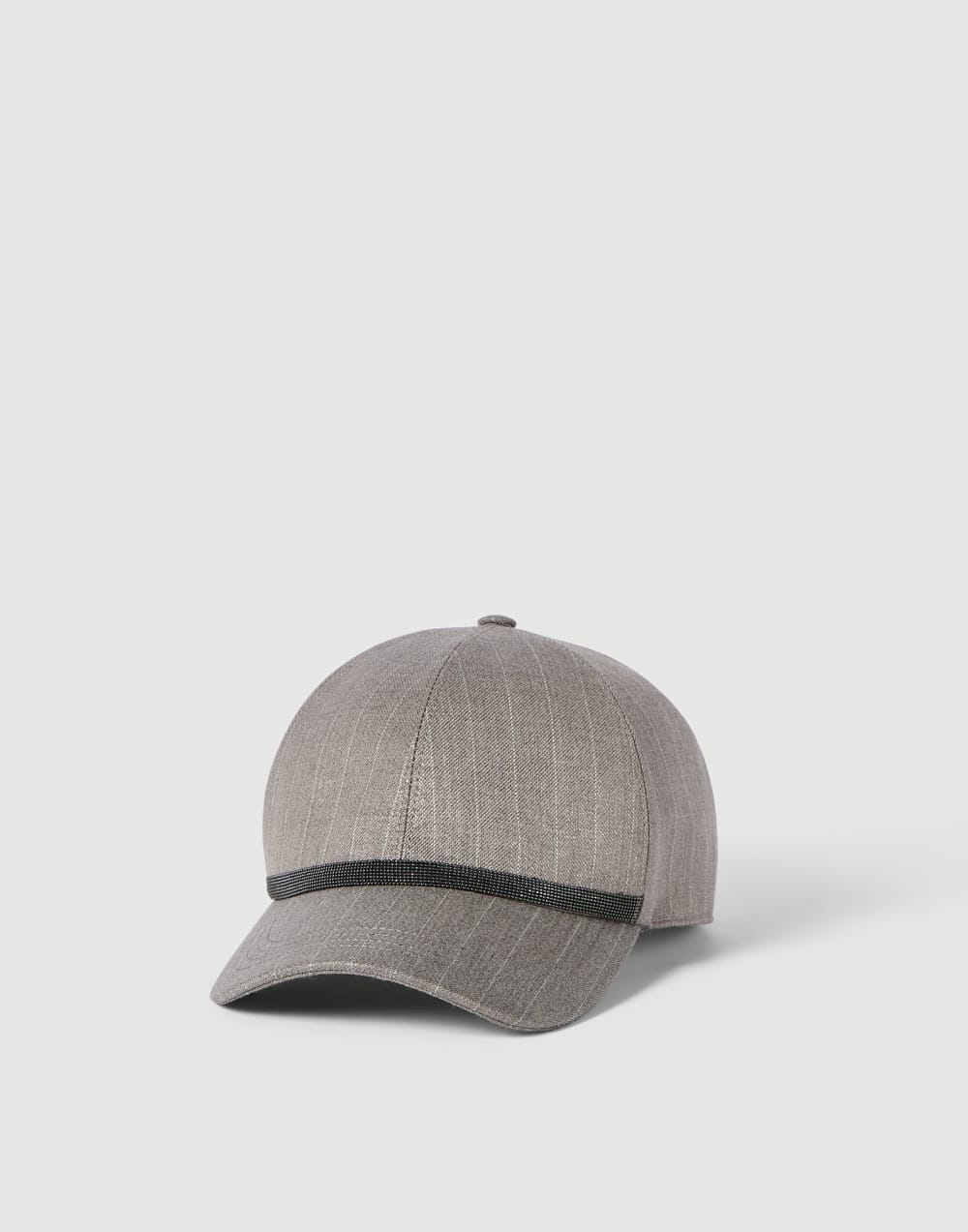 Sparkling pinstripe baseball cap Silver Woman - Brunello Cucinelli
