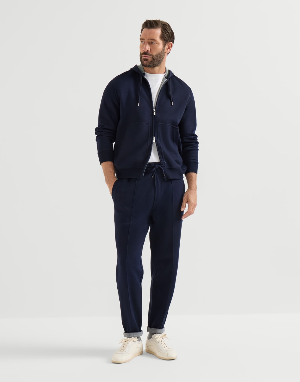 Double cloth sweatshirt Cobalt Man - Brunello Cucinelli