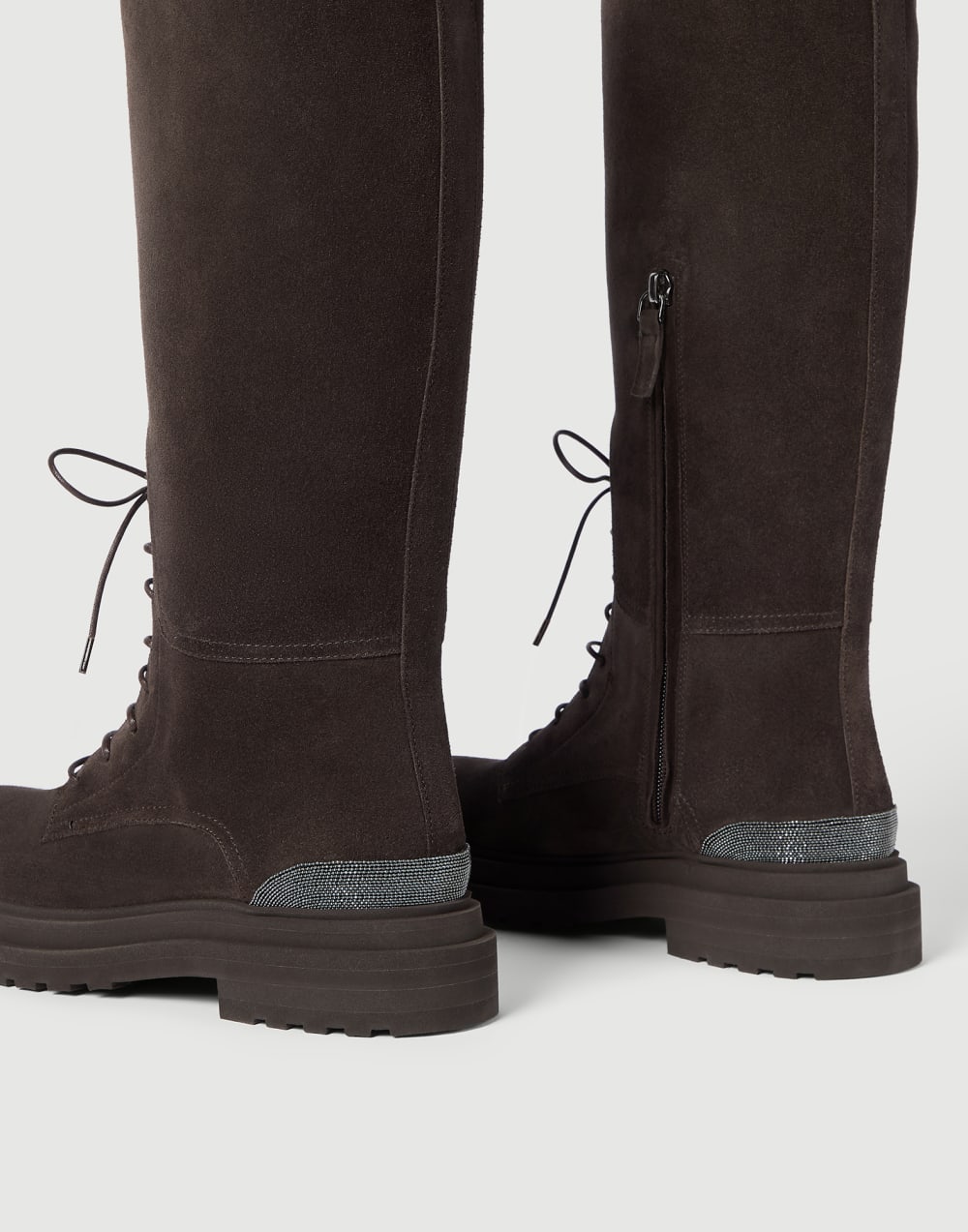 Botas en piel de ante con Monile Pimienta Mujer - Brunello Cucinelli