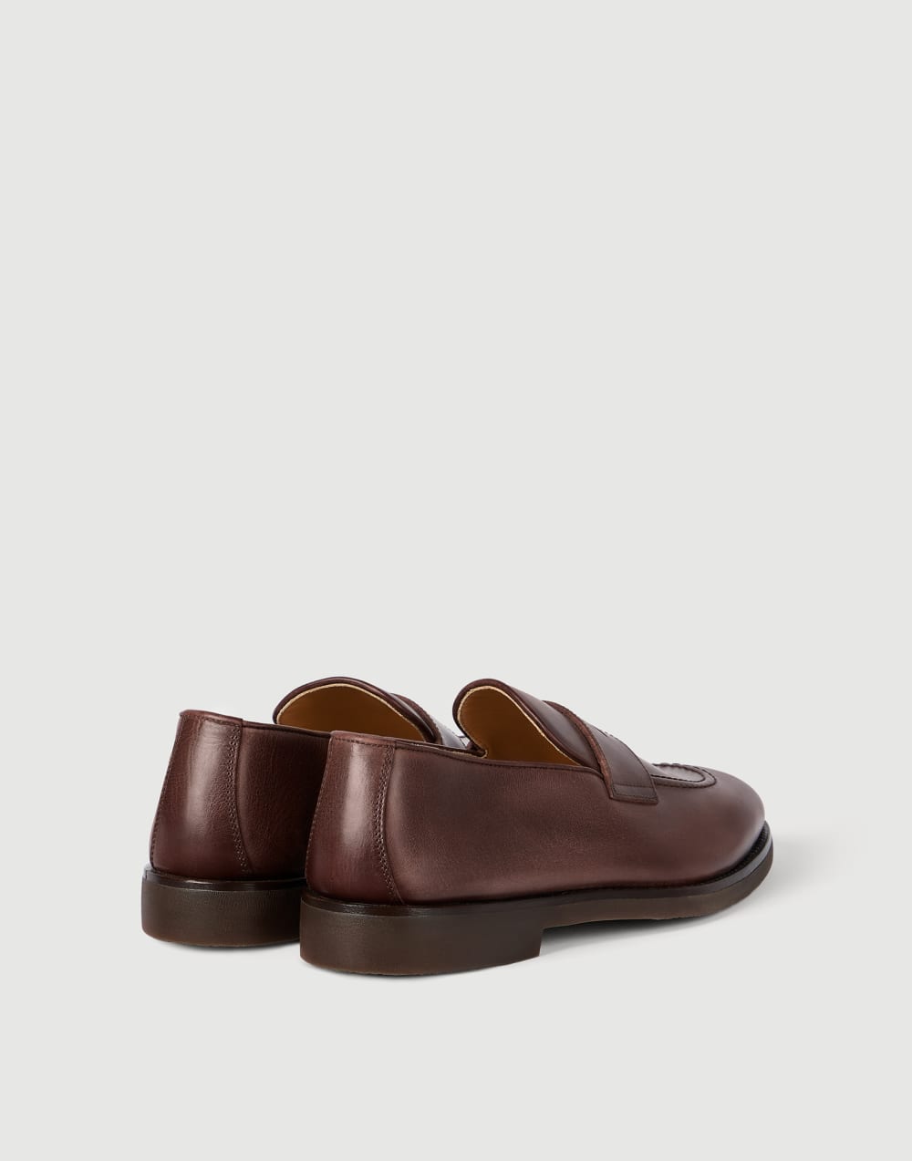 Calfskin penny loafers Cocoa Man - Brunello Cucinelli