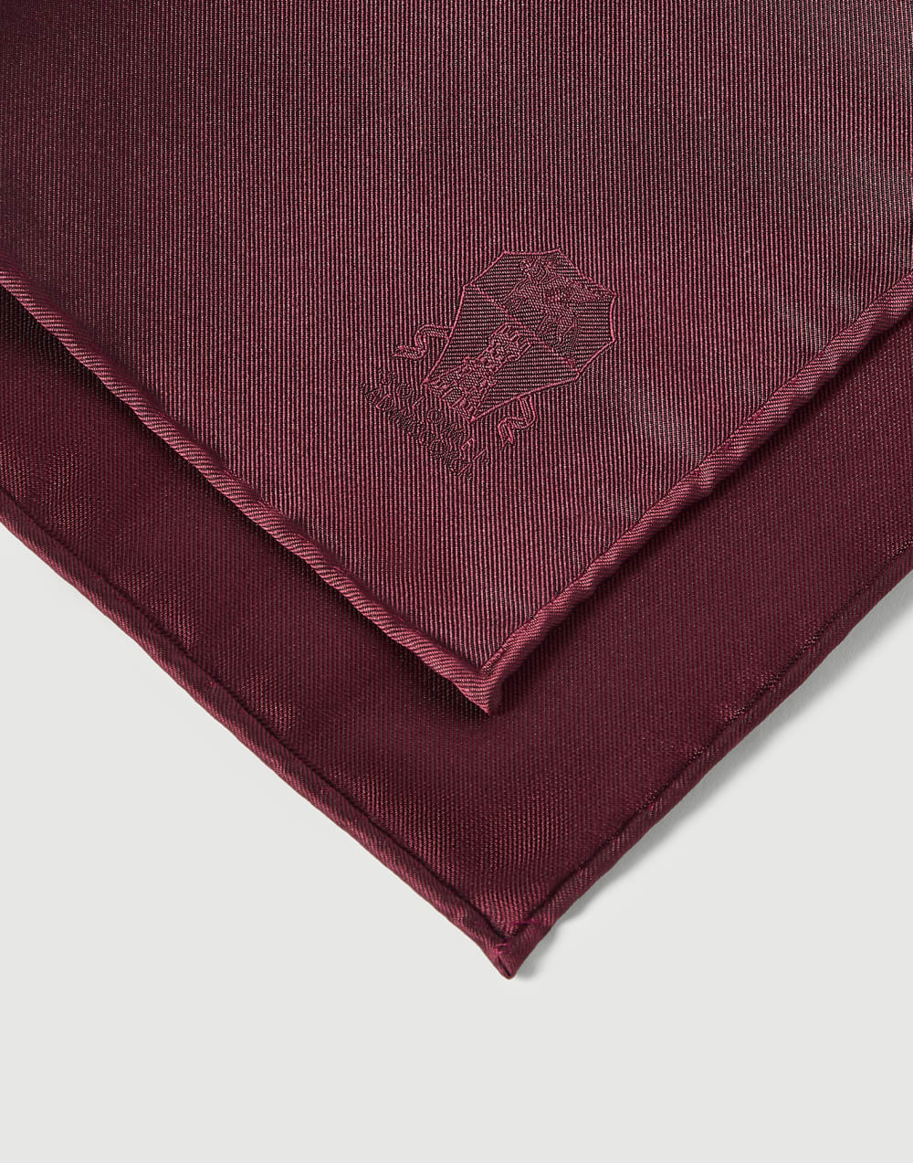Pañuelo de bolsillo en seda con logotipo Rojo Hombre - Brunello Cucinelli