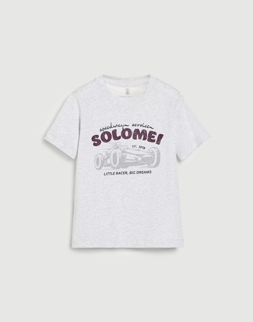 T-shirt with print Pearl Grey Boys - Brunello Cucinelli