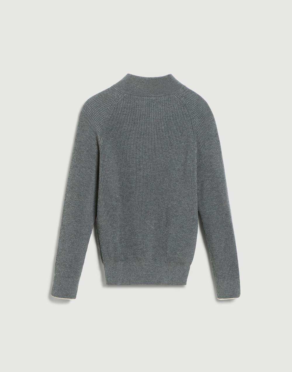 Maglia costa inglese con zip Piombo Bambino - Brunello Cucinelli