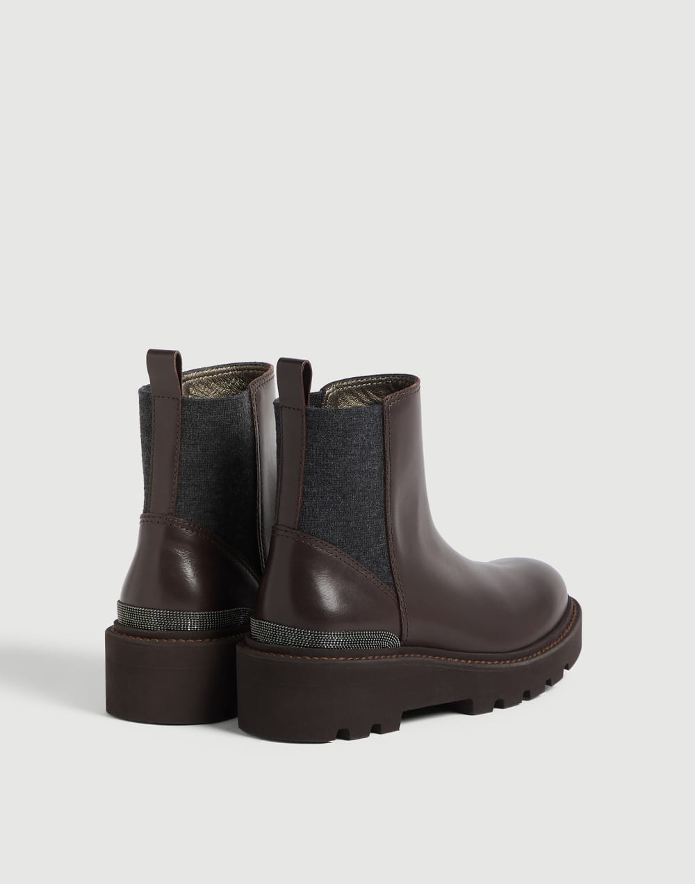 Chelsea-Boots mit Monili Rotbraun Mädchen - Brunello Cucinelli