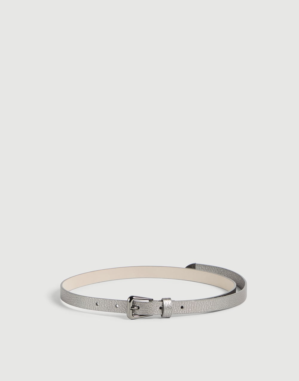 粒面小牛皮腰帶 銀色 女童 - Brunello Cucinelli