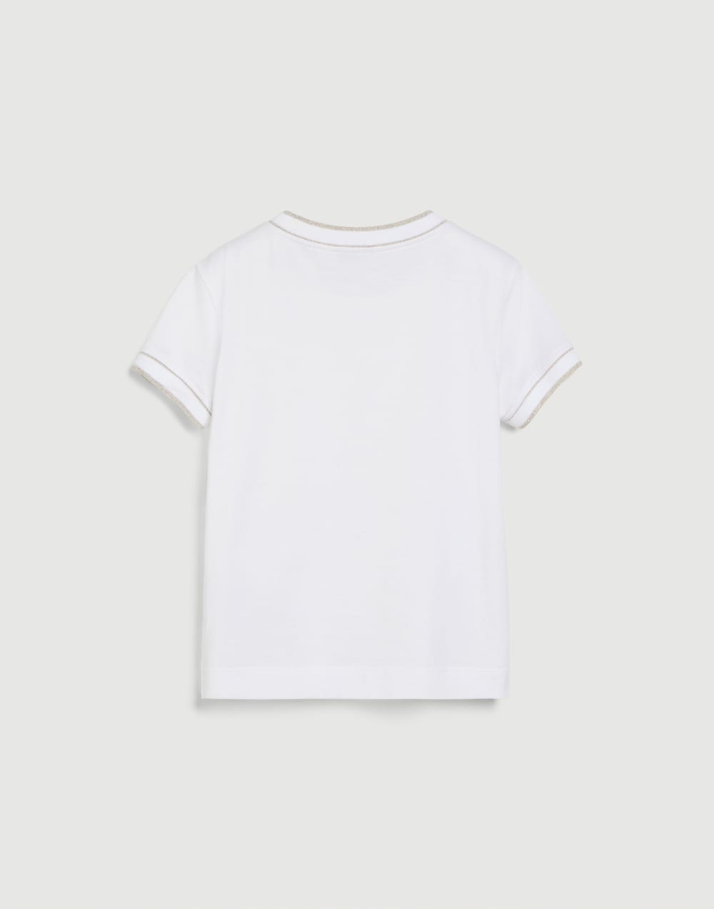T-shirt in jersey con logo Bianco Bambina - Brunello Cucinelli